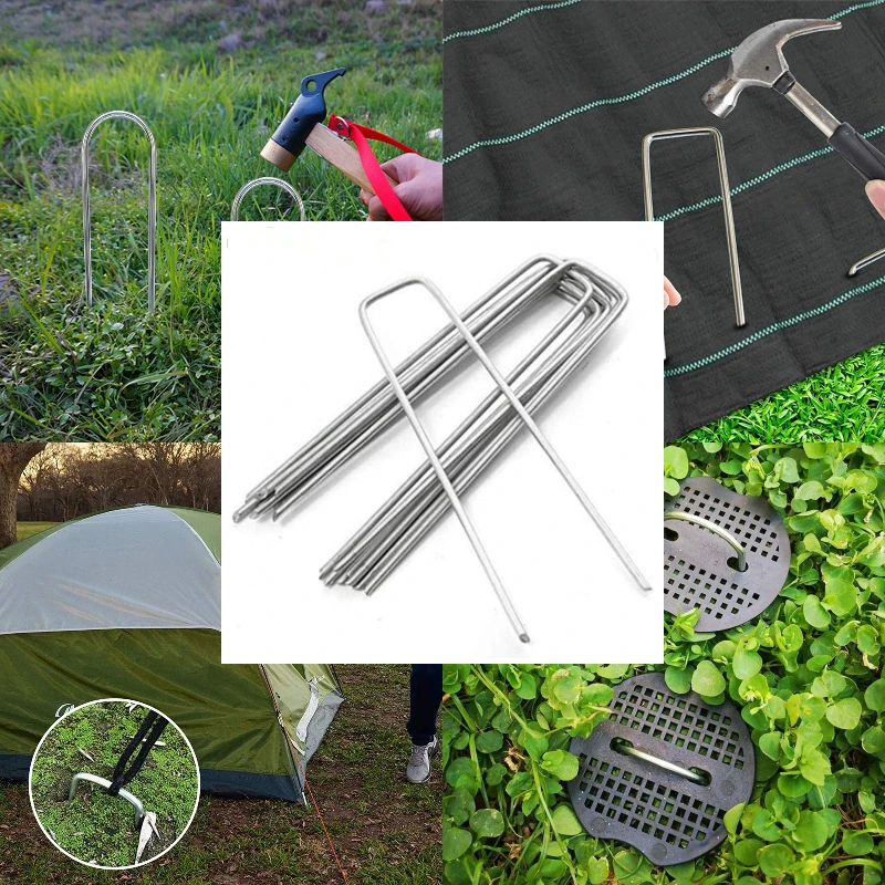 U-Shaped Landscape Staples Heavy Galvanized Garden Staples for Outdoor Fabric Irrigation Hoses Artificial Turf Nail